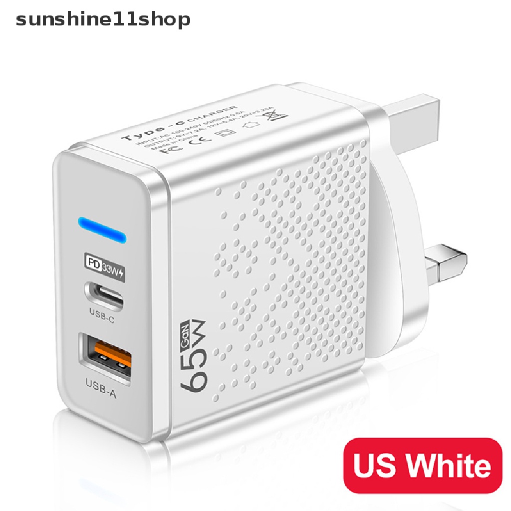 SAMSUNG Sho Fast Charge Charger 65W USB C Charger Untuk iPhone Xiaomi 12samsung Huawei USB Charger Handphone QC 3.0 Adaptor N