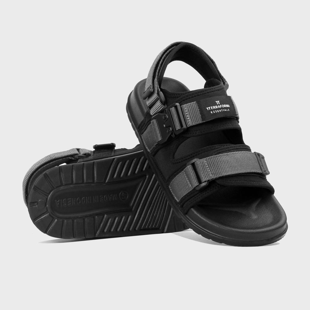 AD002 | Sandal Gunung Black Grey Unisex Anti Slip Casual Original Kasual Sandal Footwear | FORIND Terraforma