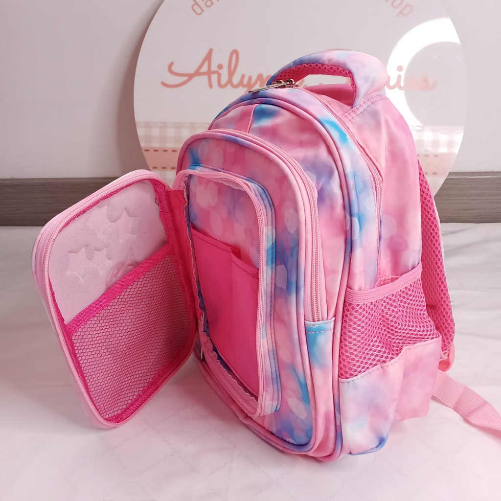 Tas Ransel Sekolah Anak Perempuan + Kotak Pensil ukuran TK Unicorn