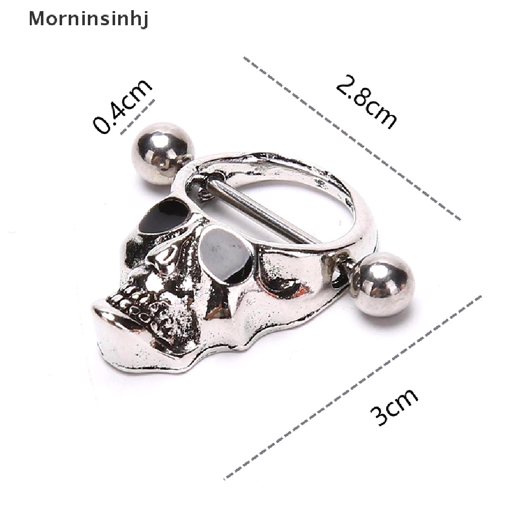 Mornin Skull Bars Nipple Ring Bar Stainless Steel Barbel Tubuh Payudara Perhiasan id