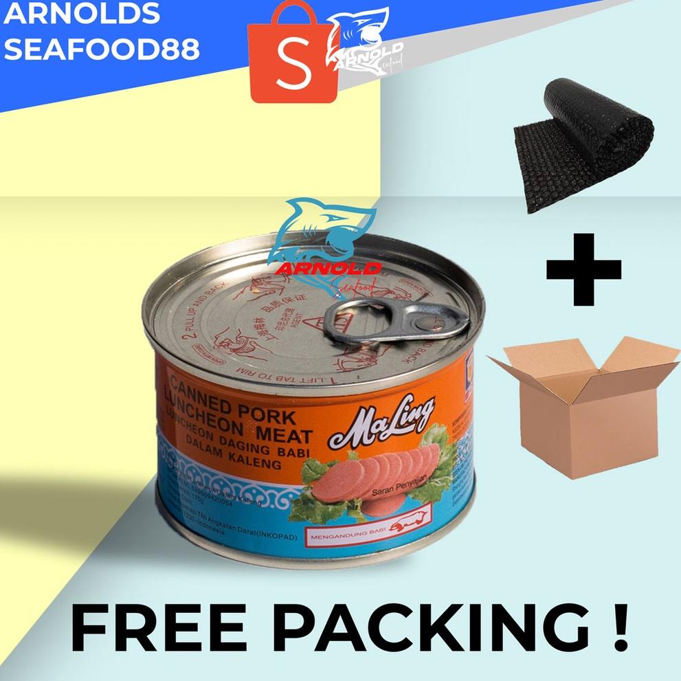 

cfa68 MA LING CANNED PORK TTS brand 397g Promo Spesial