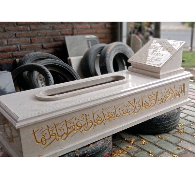 batu nisan marmer-kijing marmer-nisan model pahlawan-kijing pahlawan,kijing full kaligrafi