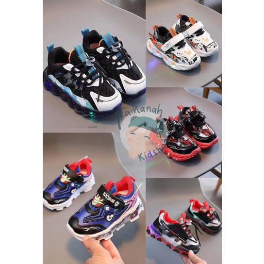 Sepatu Anak Laki-Lakj LED /Sepatu LED Anak Laki-Laki 1-5 Tahun /Sepatu Anak Cowo LED Import