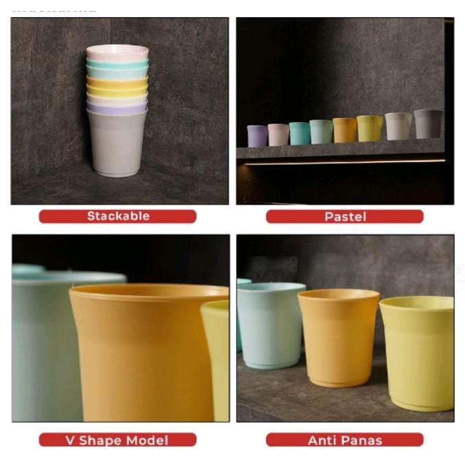 Gelas Minum Tumbler Gelas Mug Cangkir Warna 200ml Gelas Mini Kecil Mug Plastik