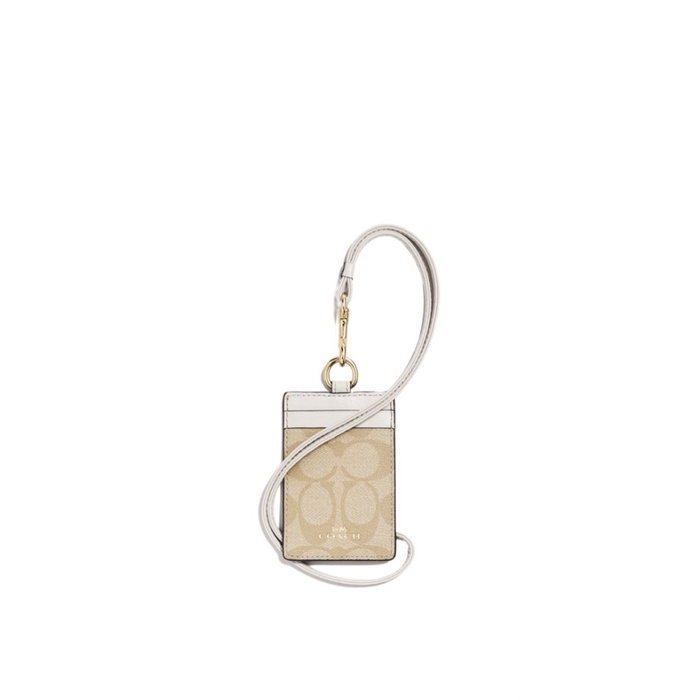 

Lanyard Coach Id Lanyard In Signature Canvas Khaki Chalk