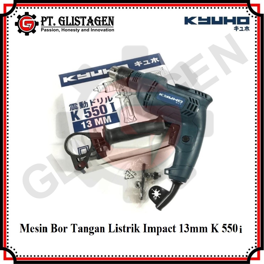 KYUHO K550i Mesin Bor Listrik Bor Tangan Tembok Impact Drill 13mm K550I Kyuho