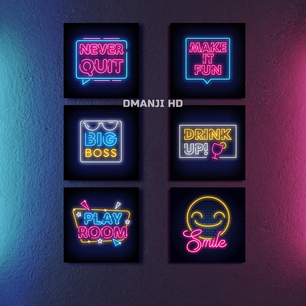 DMANJI HD - Poster Kayu Neon hiasan Kamar Cewek dan Cowok keren Aestetic | Hiasan dinding Minimalis 