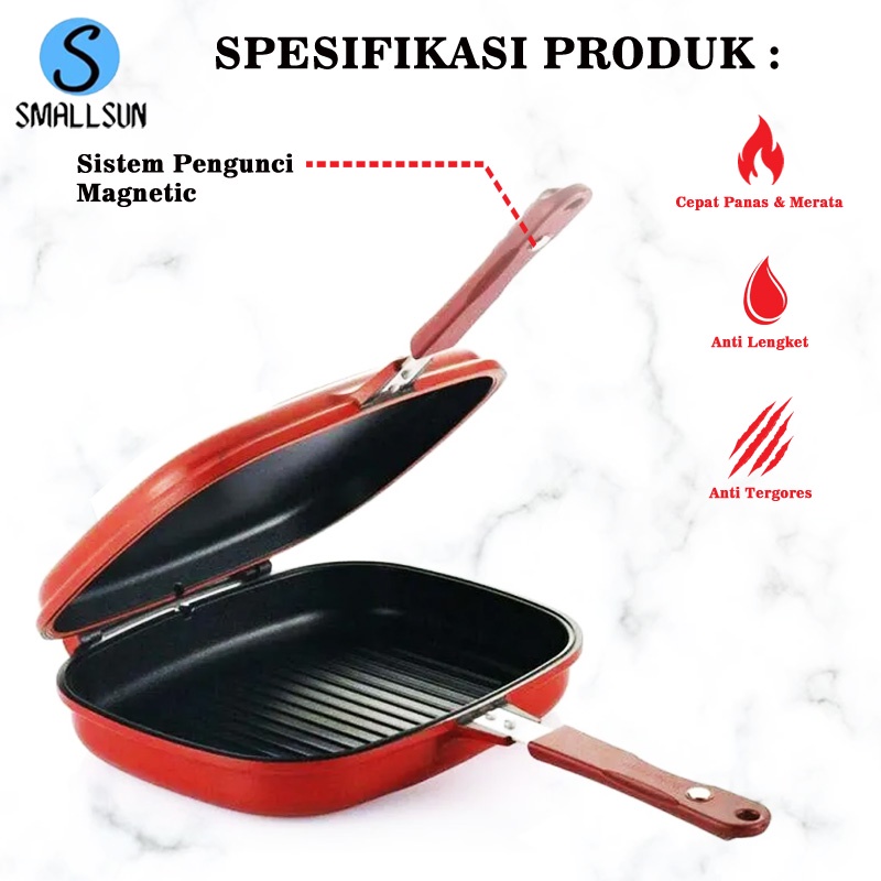 (SS) Happy Call Double Side Pan 2 Sisi Jumbo Grill 32cm Smallsun