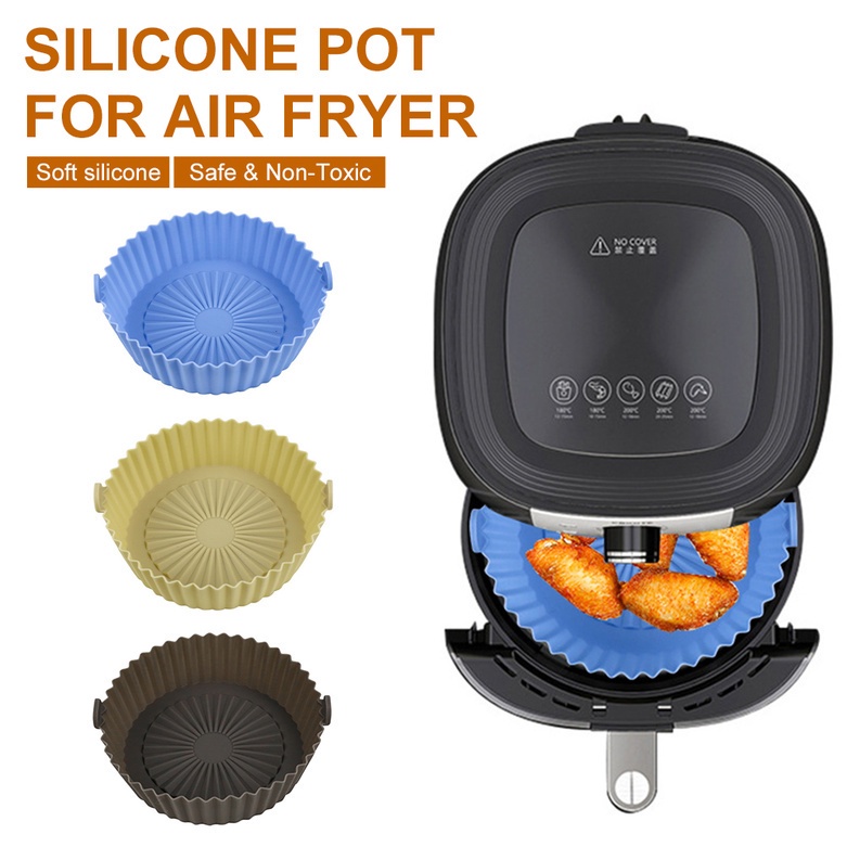 【READY STOCK】Loyang Air Fryer Bahan Silikon Air Fryer Silicone Pot Food Grade Reusable 16.5CM