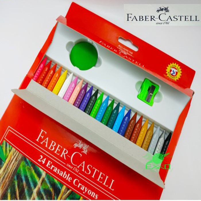 

Terlaris Crayon Erasable Faber Castell Isi 24 Warna (Crayon Bisa Dihapus)