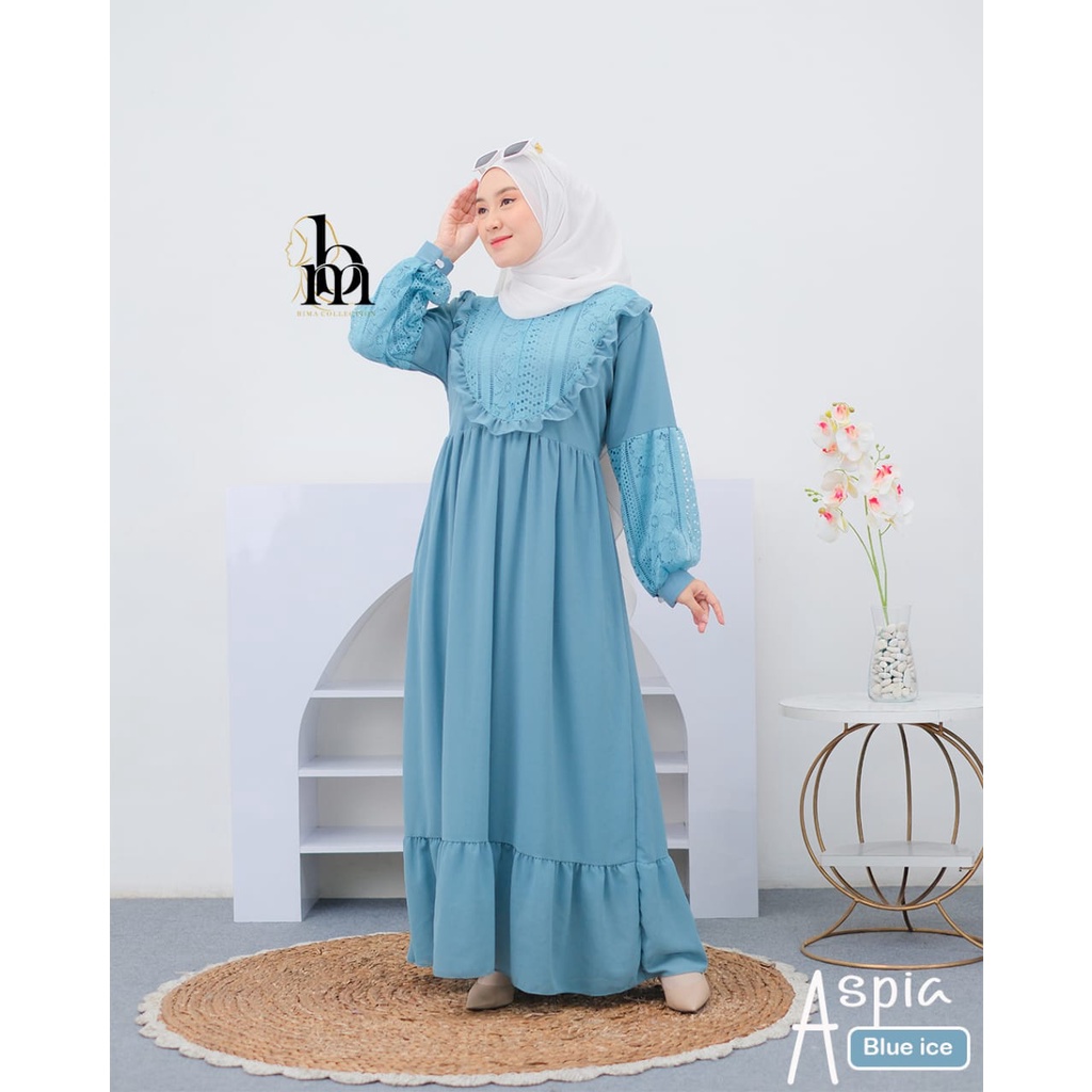 Gamis ceruty brukat aspia shabby BM wulan ori amelia brokat dada salma dress Itycrepe remaja Premium