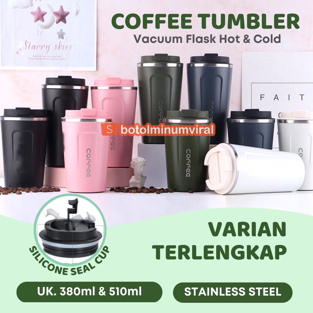 Tumbler Mug Stainless Thermos Coffee Gelas Kopi Portable 380ml Termos Premium