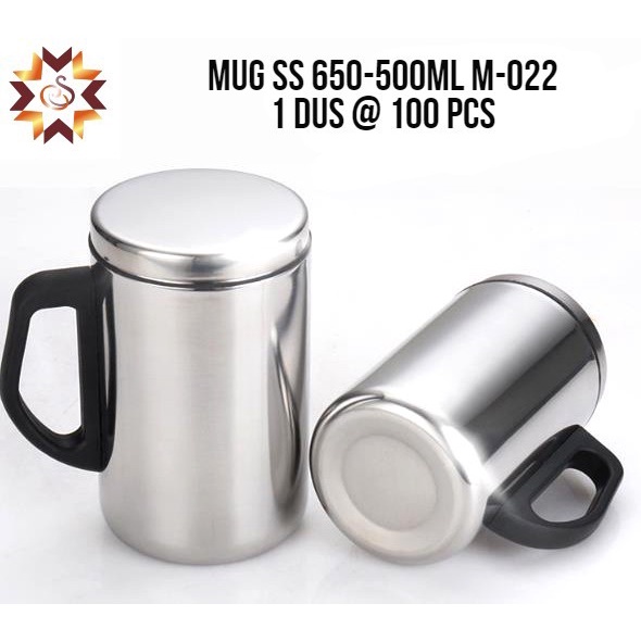 Termos Thermos Cangkir Mug Gelas SS Stainless Steel 650 - 500 ML M-022