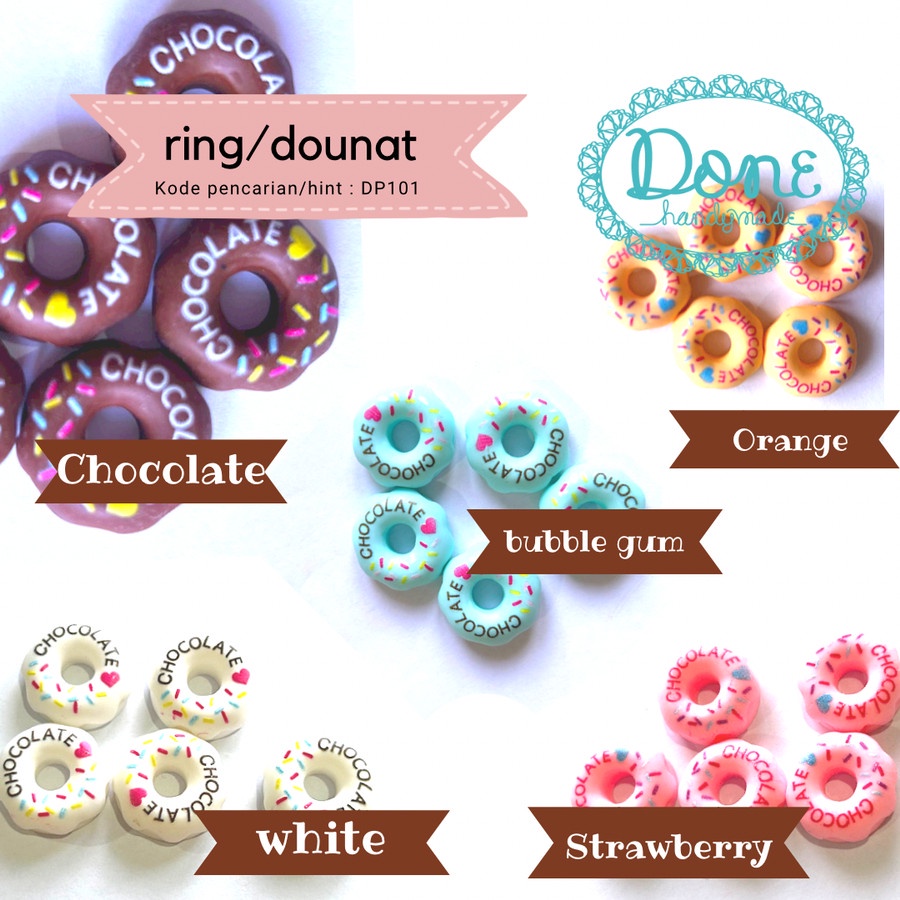 done handymade deco part dounat ring resin accesories DP101