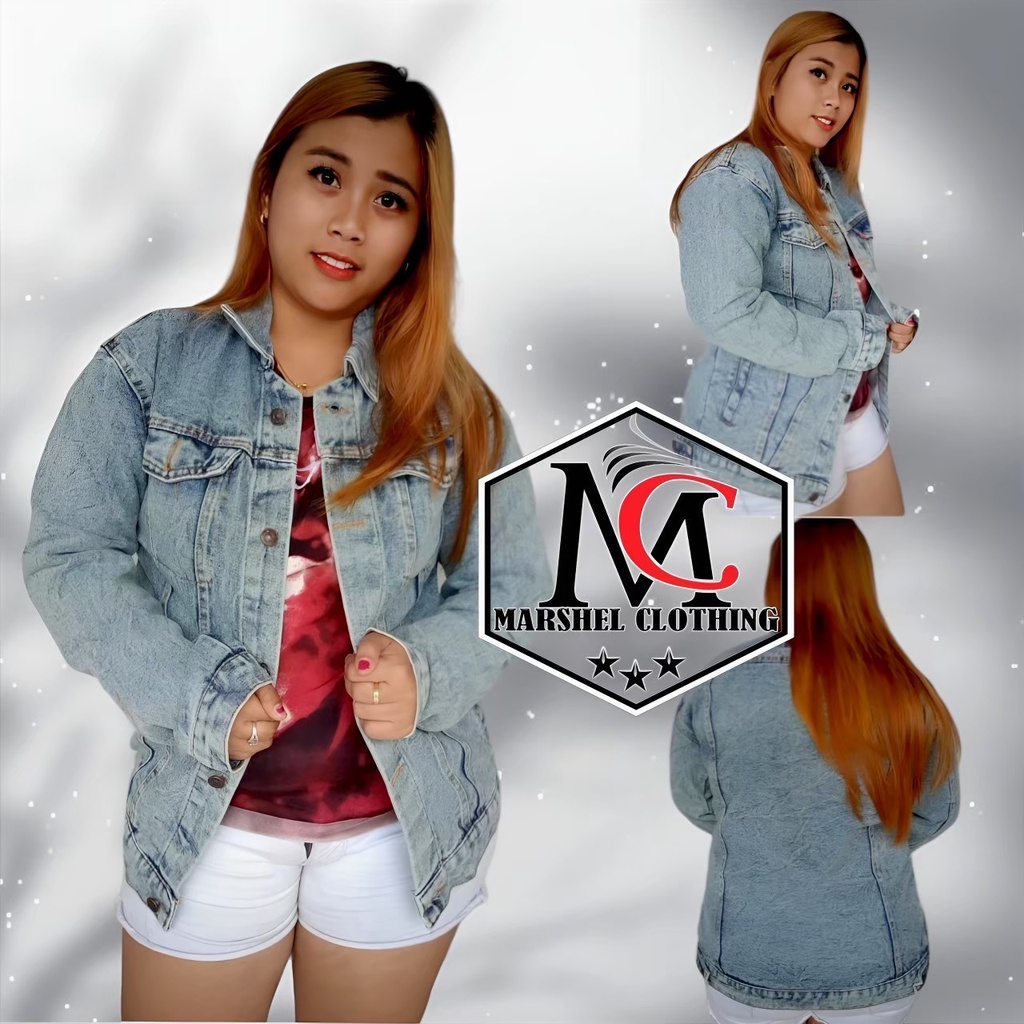 RCL - Jaket Jeans Wanita Dewasa Jacket Sanwash Maroon Pakaian Denim Cesual Oversize Premium Quality M-L-XL-XXL