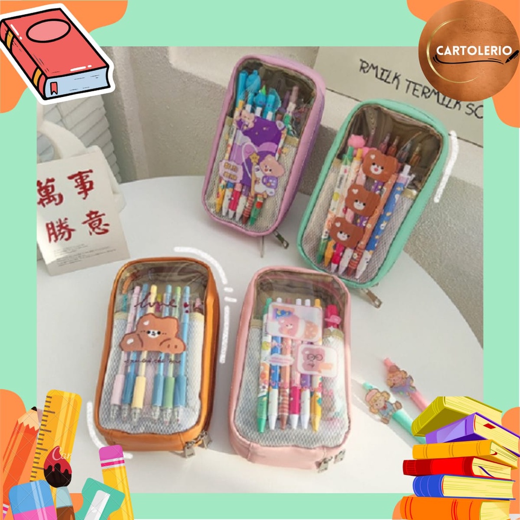 

Tempat Pensil Transparan Cute Bear Jumbo KP0013