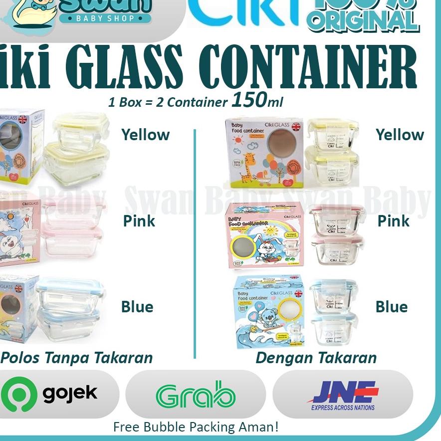 ☻ Ciki Glass Baby Food Container / Mpasi Bayi 150ml Isi 2 ➻