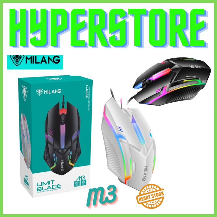 NEW MiWolf M3 Limit Blade Gaming Mouse Wired Milang LED RGB MURAH