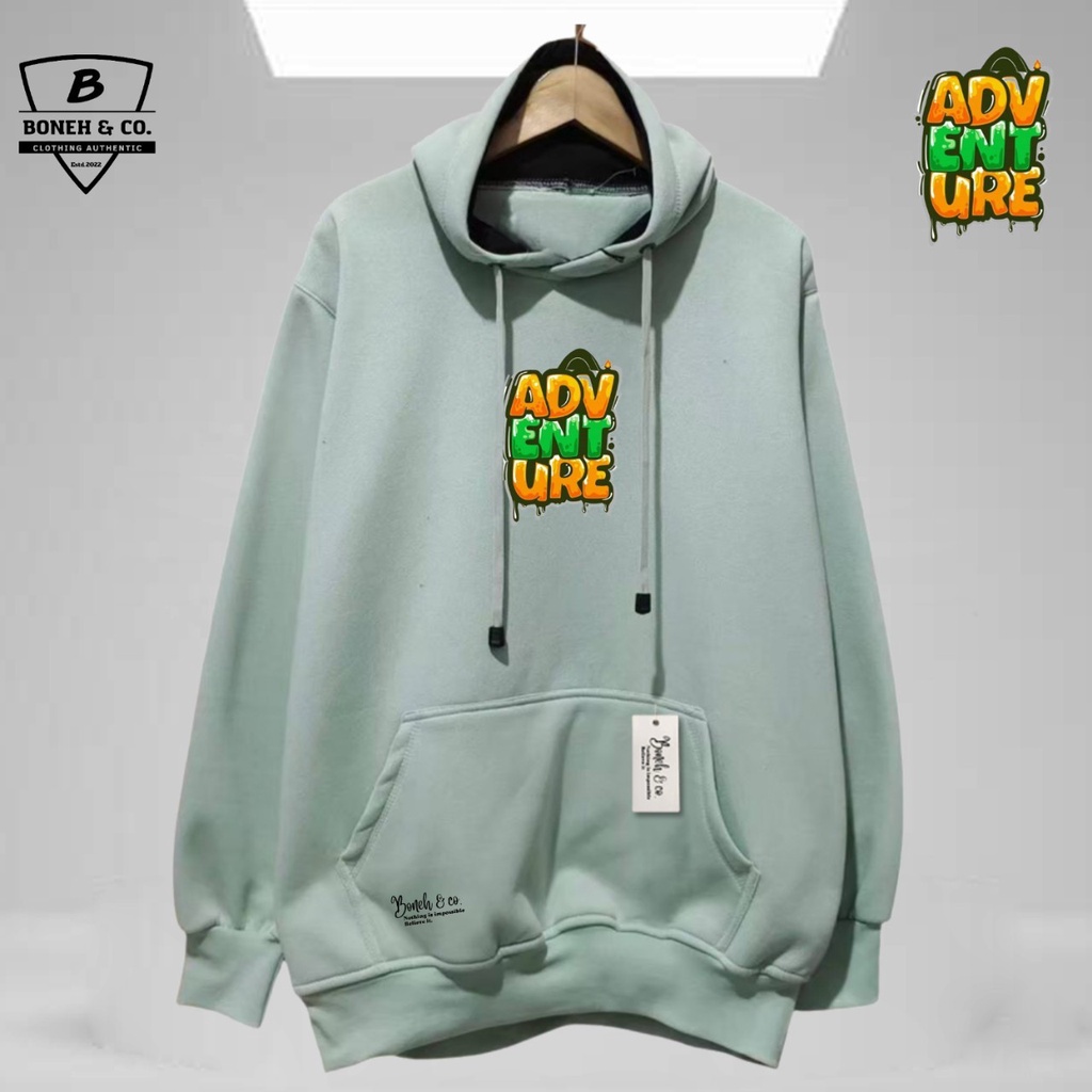 Sweater Hoodie Pria Wanita Warna Hijau Mint Estetik Bahan Katun Tebal Lembut Adventure Tidak Berbulu Terlaris Hoodie cowok Kasual Premium Aesrhetic Casual Simpel