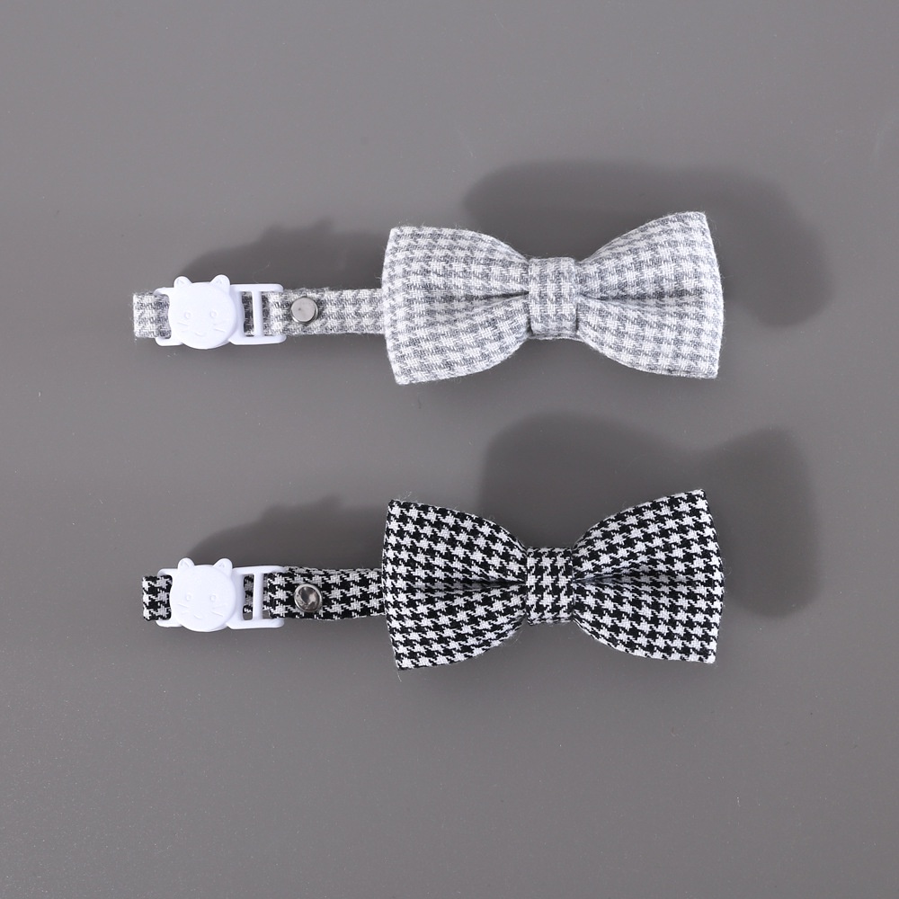 Dasi Kupu-Kupu Peliharaan Kerah Kucing Anjing Gaya Inggris gentleman houndstooth plaid bow tie anti-Sedak Kerah Yang Dapat Disesuaikan Aksesoris Pernikahan Hewan Peliharaan