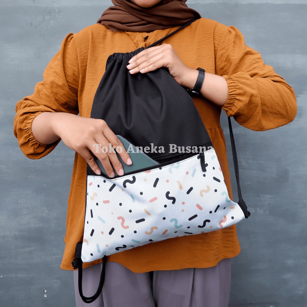 Tas Serut Wanita String Bag Tas Travel Drawstring Bag Tas Ransel Serut Wanita MTS0021