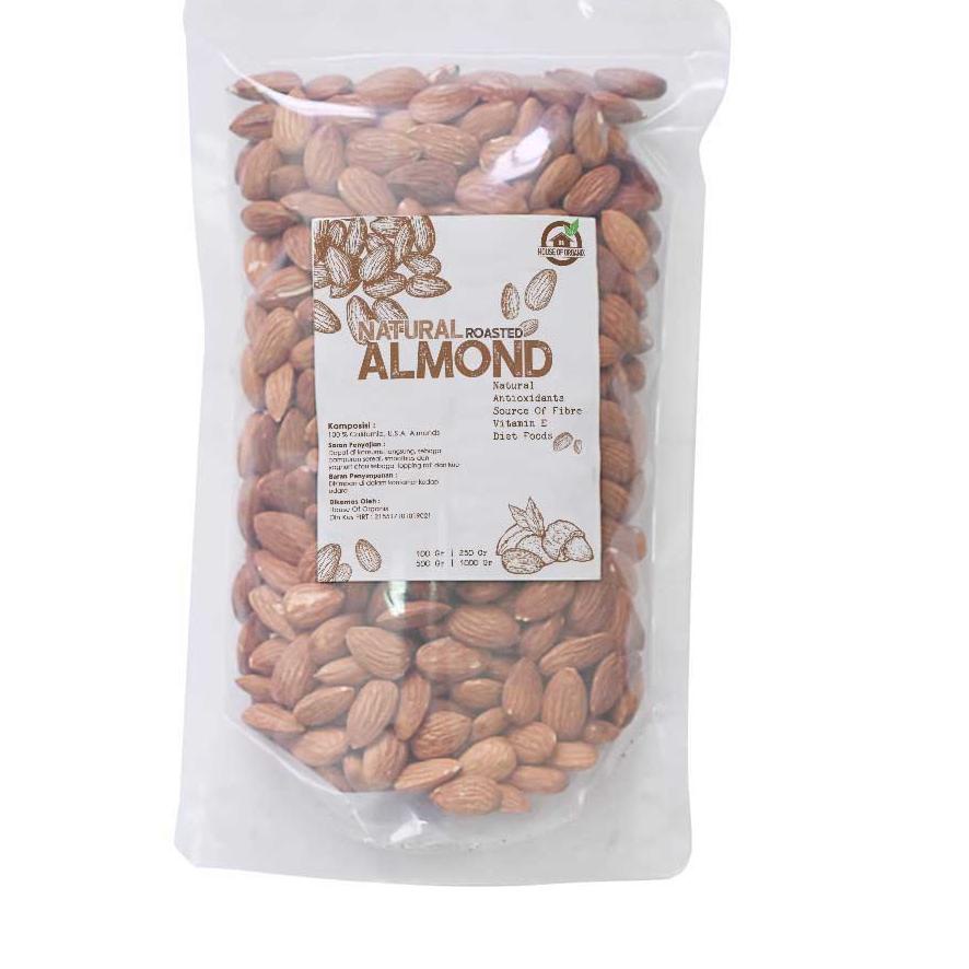 

TERMURAH Natural Roasted Almond (Panggang) 250 Gr TERMURAH!...