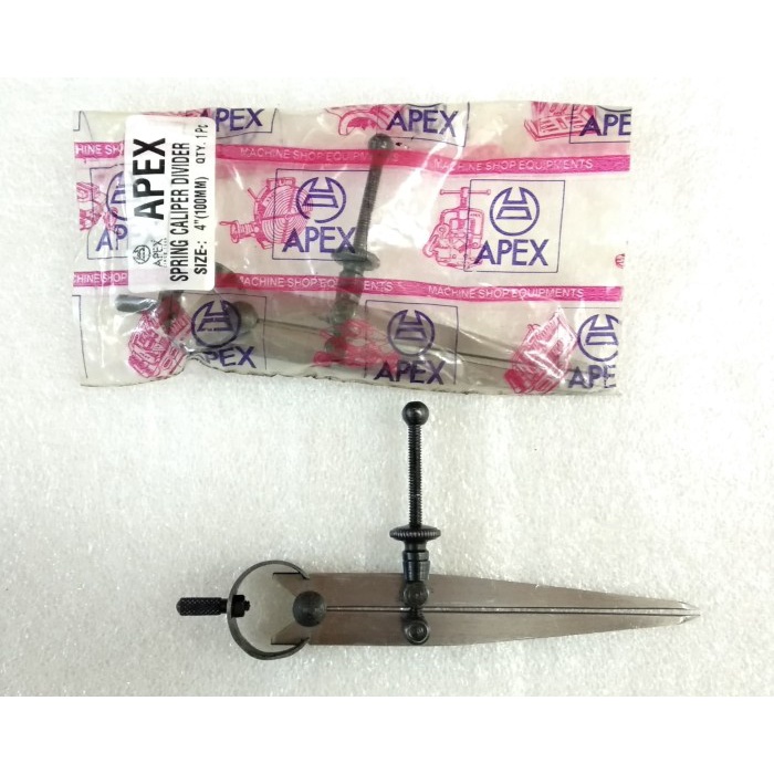 Terlaris Jangka Bubut Lurus Stelan Spring Caliper Divider 4" Apex
