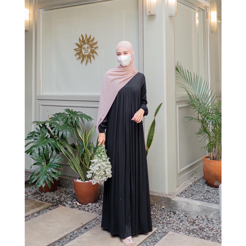 Poky Midi Dress Jumbo Terbaru Dan Kekinian Gamis Rayon Fashion Wanita