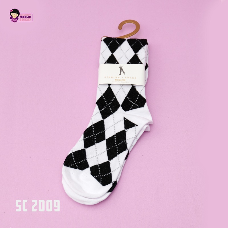 Glorykidz SC2009 Kaos kaki anak panjang selutut Kaus Kaki Anak Motif Catur