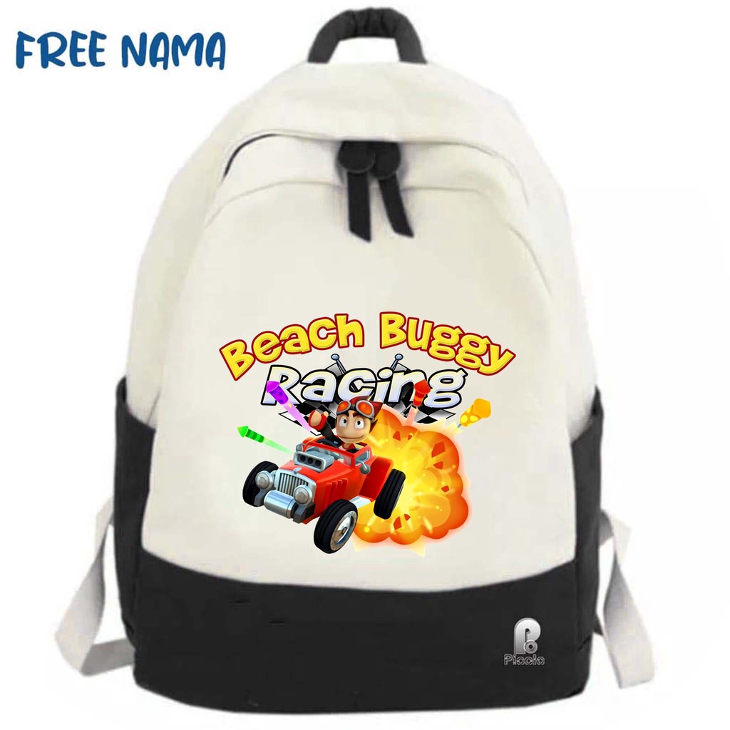 TAS RANSEL BACKPACK ANAK SEKOLAH MOTIF BEACH BUGGY RACING UNISEX (FREE NAMA)