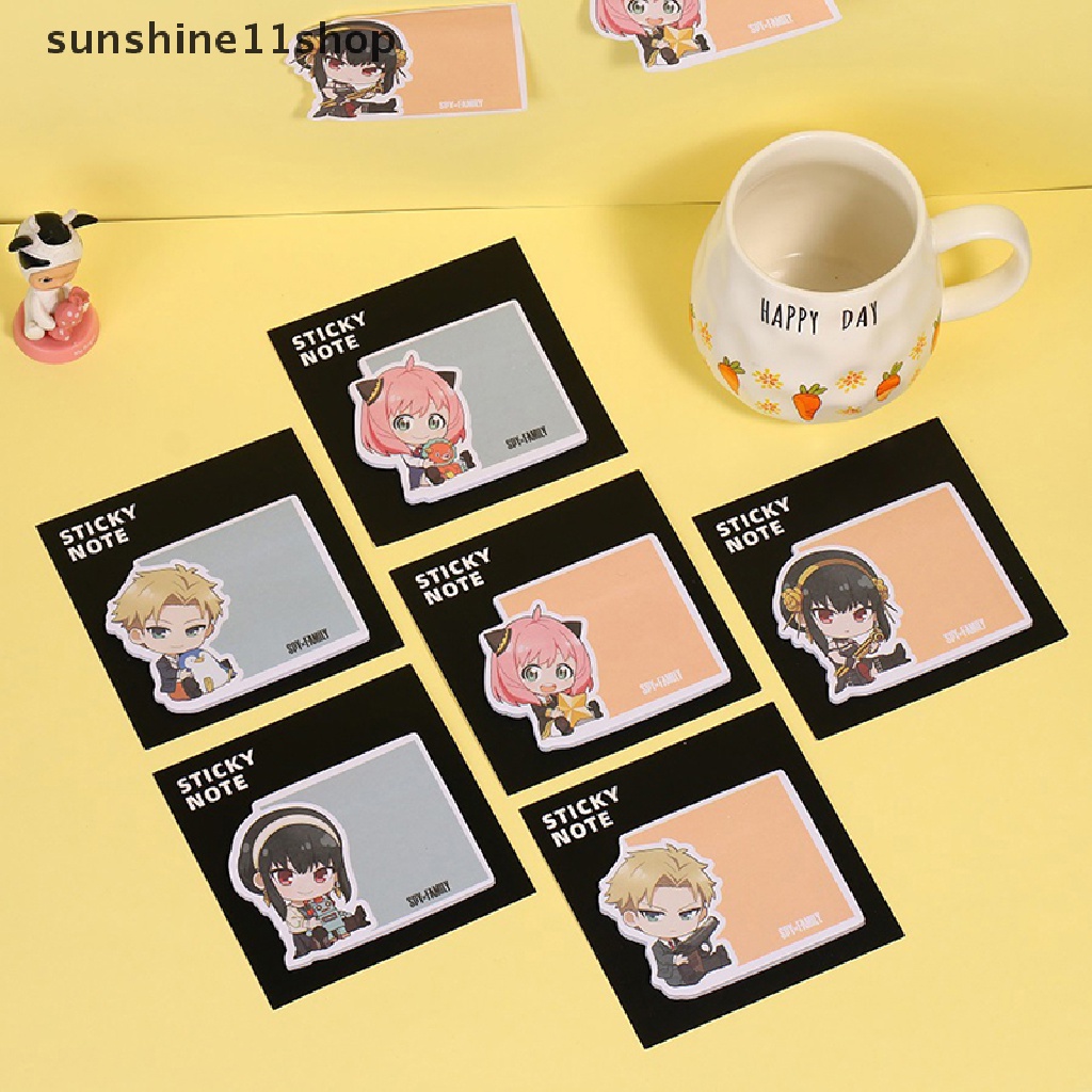 Sho 30lembar Anime SPY X FAMILY Sticky Note Tinggalkan Pesan Memo Pad Stiker Sobek Memo Pads Notes Index Bendera Tab Alat Tulis N