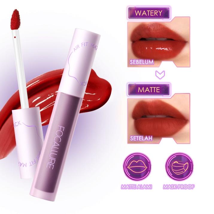 ✨COD✨ FOCALLURE  Airy Matte Tint Long-Lasting Transfer-Proof Lip Tint Natural Matte Finish Mask-Proo