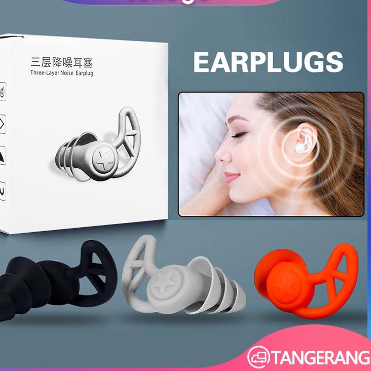 ⅍ 3 Layers Earplugs Tidur Peredam Suara Nyaman/Silicone Earplugs Noise Reduction Sleeping Earplugs ➲