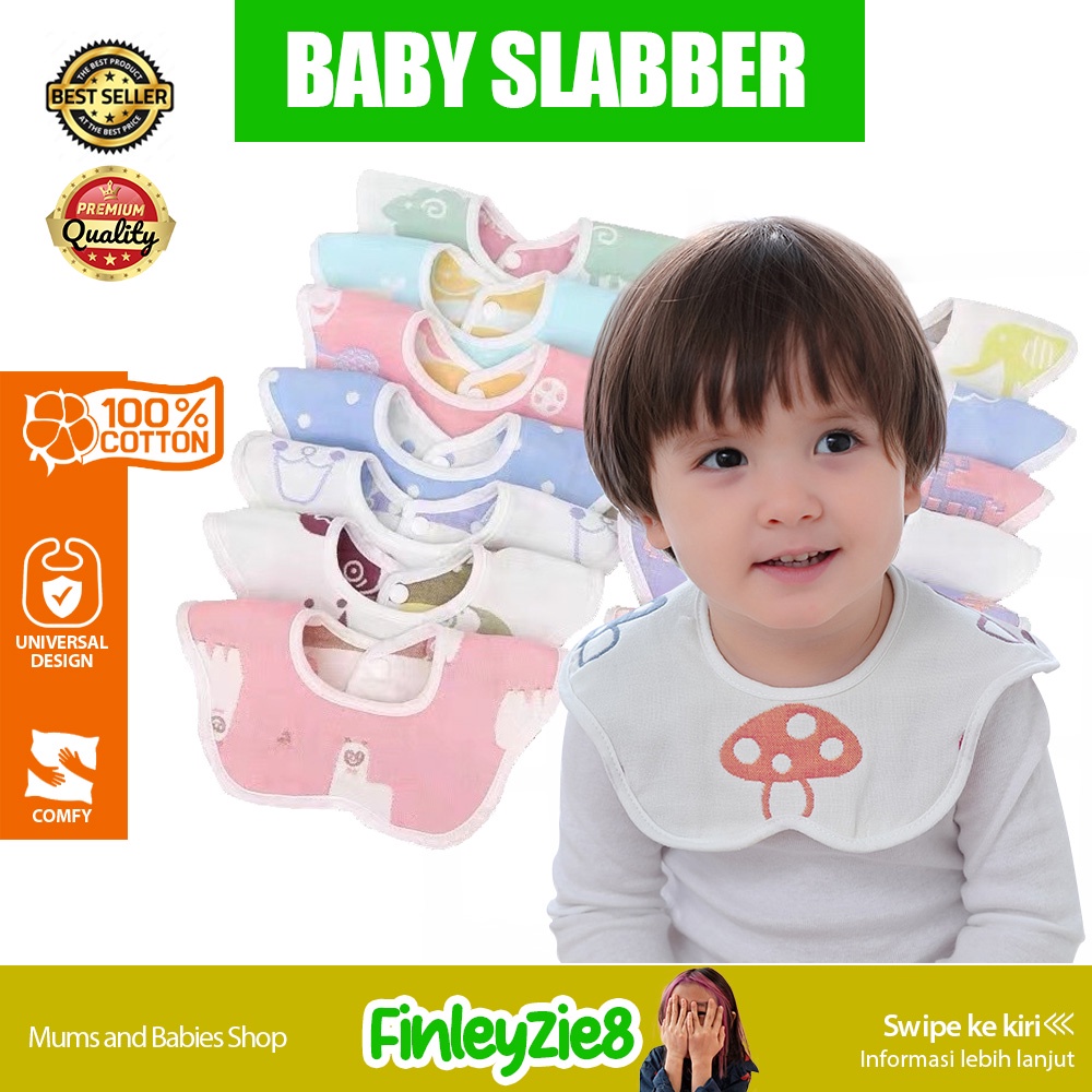 Baby Bib / Baby Bib Silicone / Baby Bib Slaber / Slaber Baby / Celemek Makan Bayi / Celemek Waterproof / Celemek anti air / Slabber Silikon Bulat bahan katun alat makan newborn / Handuk Keringat Bayi &amp; Kids bahan katun Handuk Washlap Bayi / Celemek Bayi