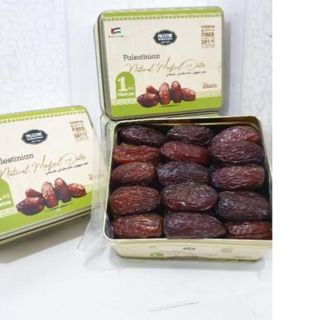 

☃ Kurma Medjool Palestina Premium Jumbo Grade A 1kg / Original Palestine Dates//Kemasan Kaleng ♂