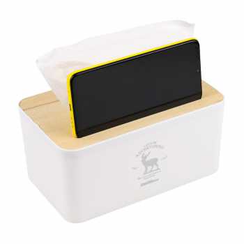 [KMZ]  Kotak Tisu Kayu Tissue Box dengan Holder Smartphone - ZJ008