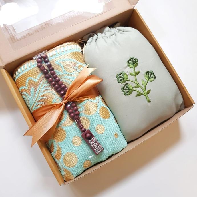 [Barmu] Paket Mukena Dan Sajadah Turki Packing Box Kado Guru Hadiah