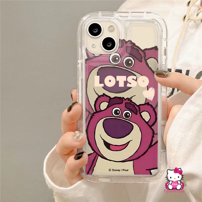 Case OPPO A17K A95 A96 A1K A12 A17 A15 A54 A5s A16 A77 A53 A11 A35 A55 A74 A77s A16K A16s A9 A33 A32 A12E A15s A7 A3s A57 A5 A52 A72 A92 Manyo Strawberry Bear Airbag Soft Cover