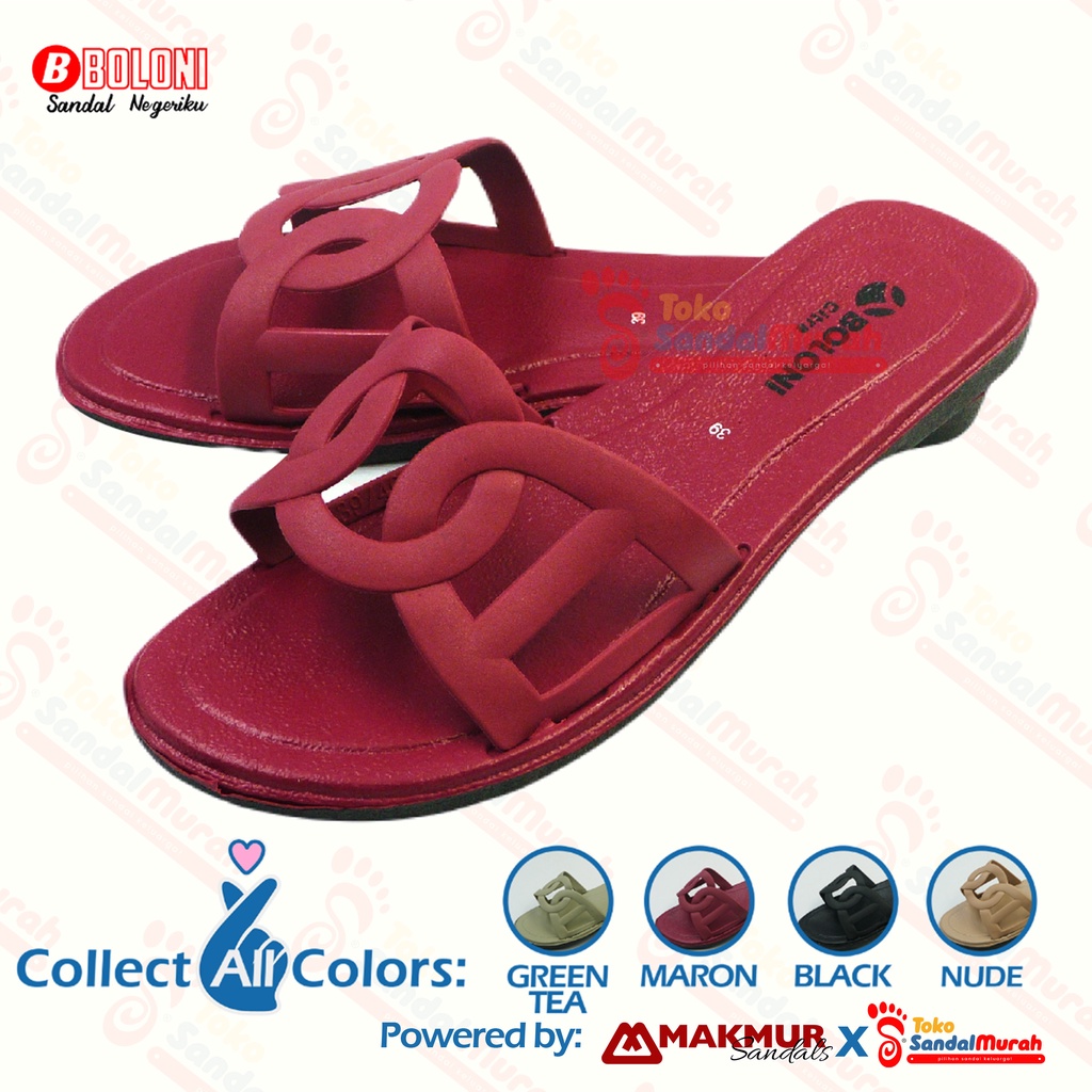 Toko Sendal Murah - Sandal Wanita Slop Uk 37 - 40 / Sandal Slop Wanita Circle / Sandal Slop Wanita Fashion Casual Trendy / Sandal Wanita Simple [Toko Sendal Murah Boloni Citra]