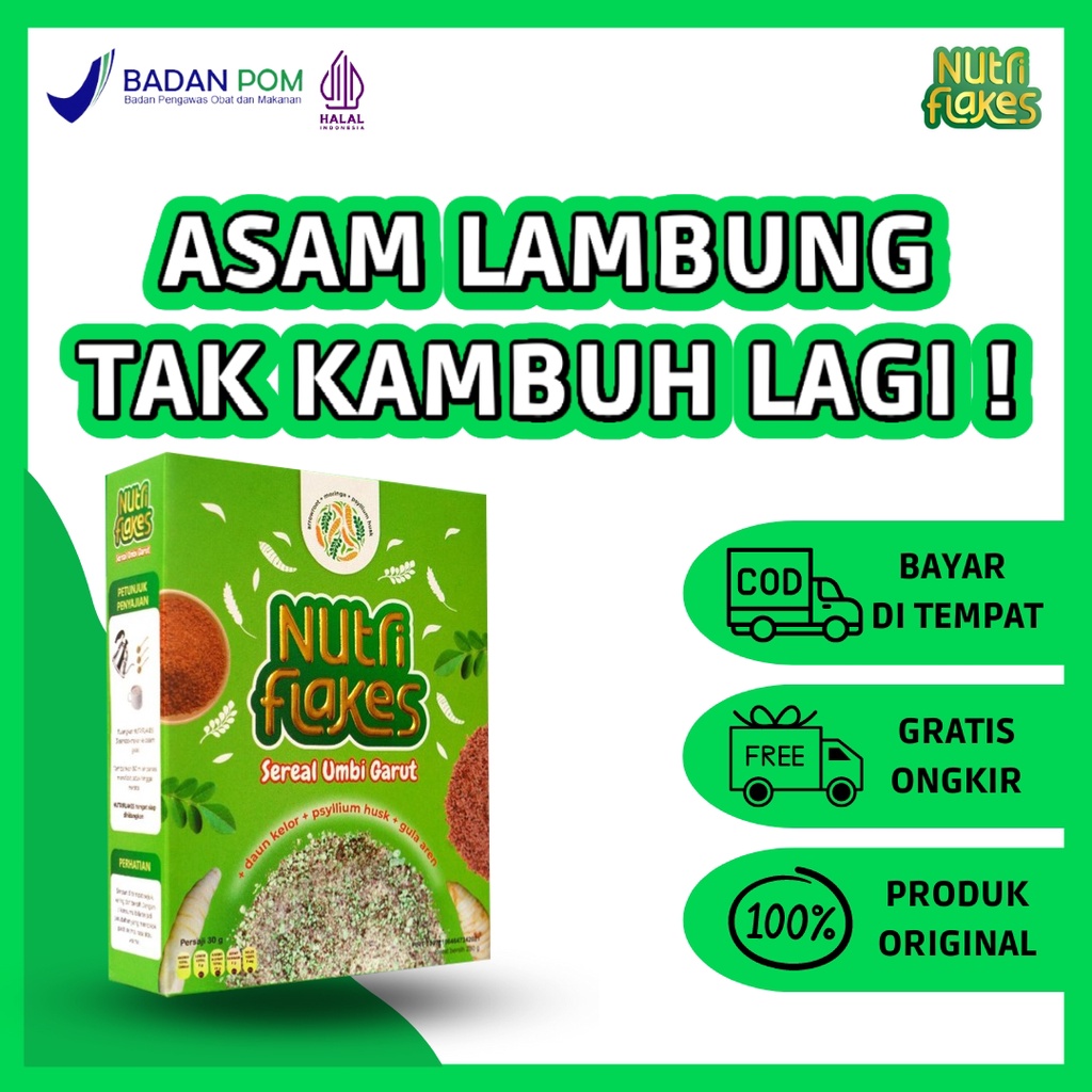 

Nutriflakes | Sereal Alami Umbi Garut Mampu Atasi Asam Lambung isi 280gr