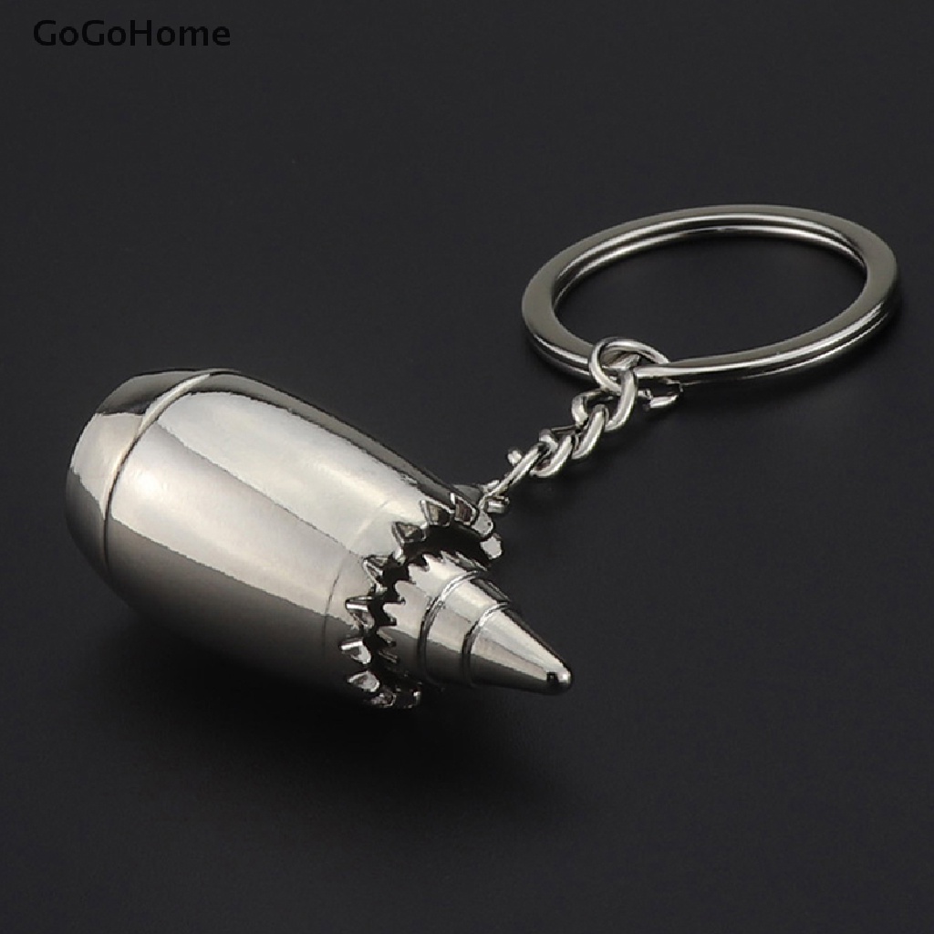 Gog New Logam 3D Aviation Plane Model Mesin Gantungan Kunci Mini Jet Engine Keyrings Hadiah N