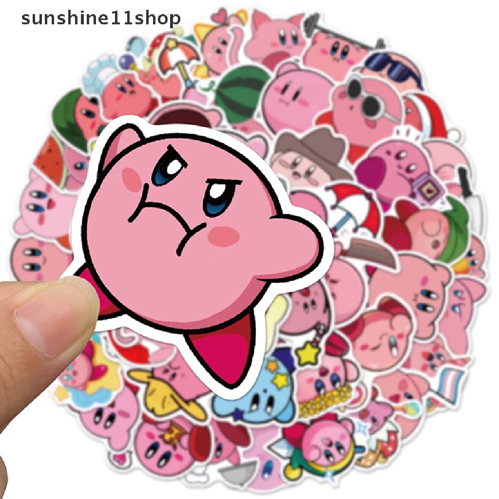 Sho 50Pcs Kartun Kirby Stiker Laptop Gitar Skateboard Tahan Air Decals N