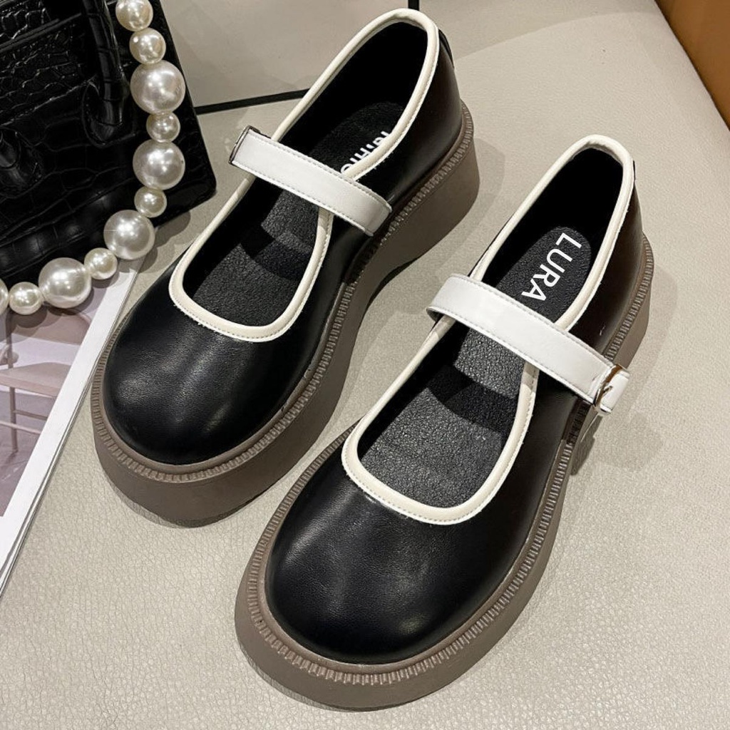 Sepatu Wanita Wedges Kekinian Platform Tinggi 5cm Sepatu Cewek Bertali Casual Import Korea Style