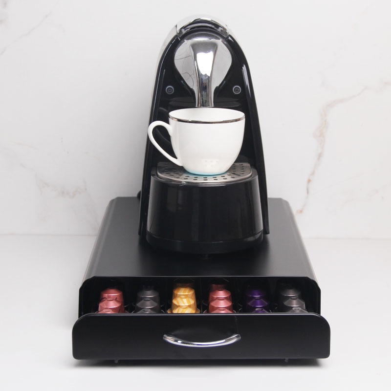 Tempat Kapsul Kopi Ukuran Besar Hitam Coffee Capsules Drawer Rak Holder Untuk Capsul Nespresso