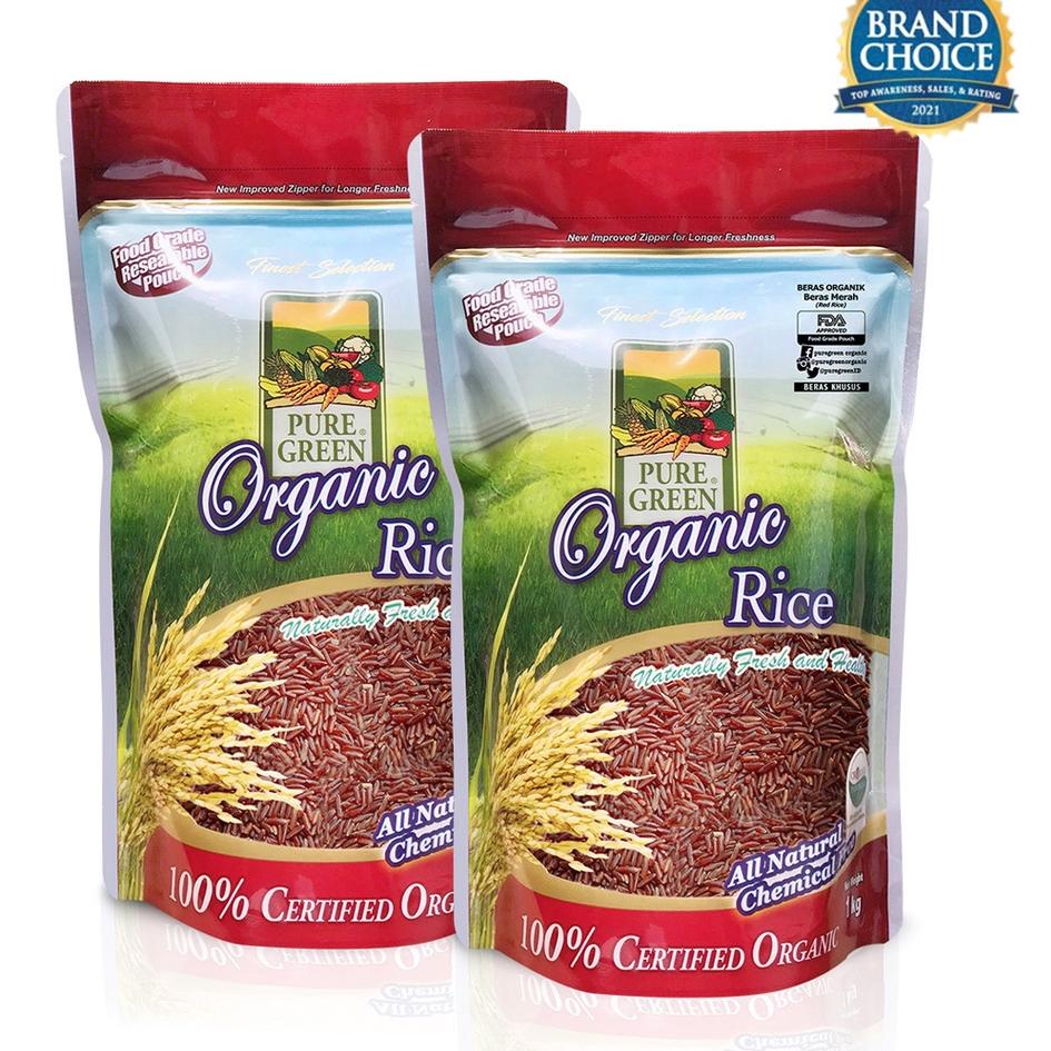 

☎ Puregreen Organic Rice Beras Organik Beras Merah (Red Rice) paket 2 x 1kg ♂
