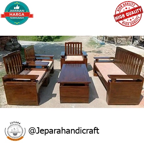 Busa Bantal Alas Duduk Kursi Tamu Minimalis Jati Sofa/Kayu Tebal Empuk Set 5 Pcs Custom Ukuran
