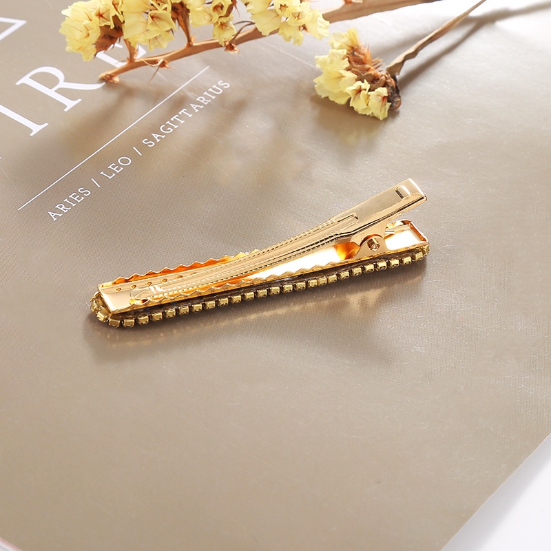 Jepit Rambut Barrette Permata Kristal 7cm Jepitan Otomatis Berlian Imitasi Korea Wanita Dewasa Duckbill