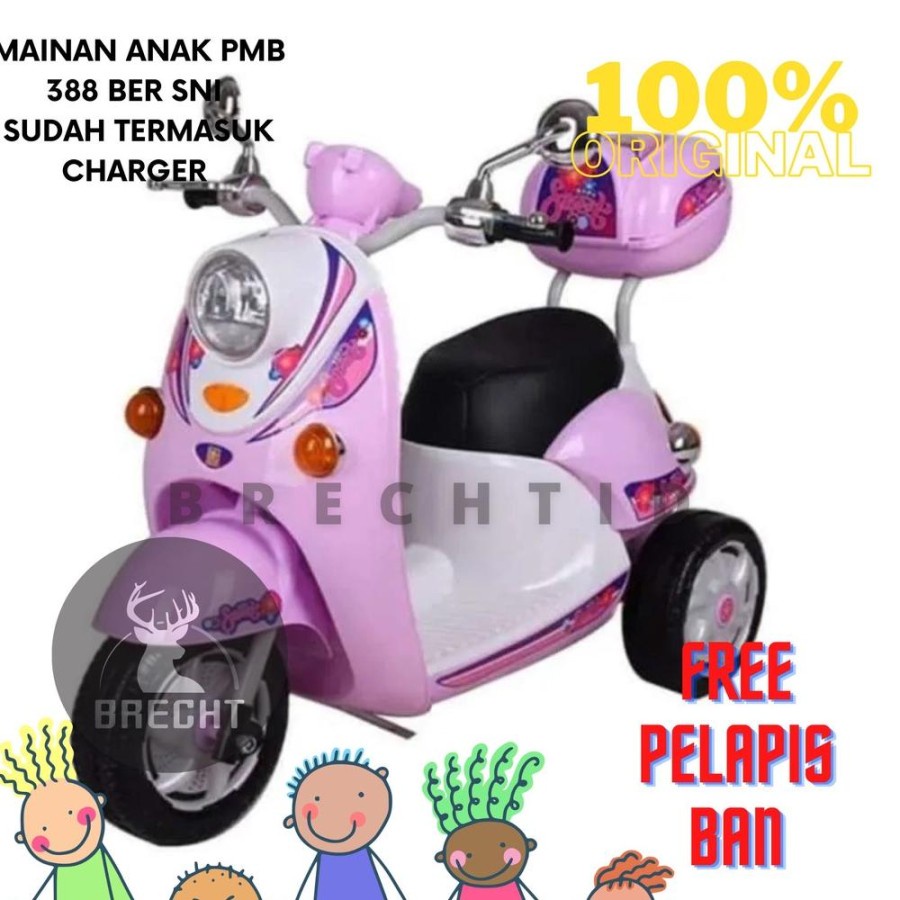 Mainan Anak Motor Aki Scoopy M-338 USB PMB - Pink