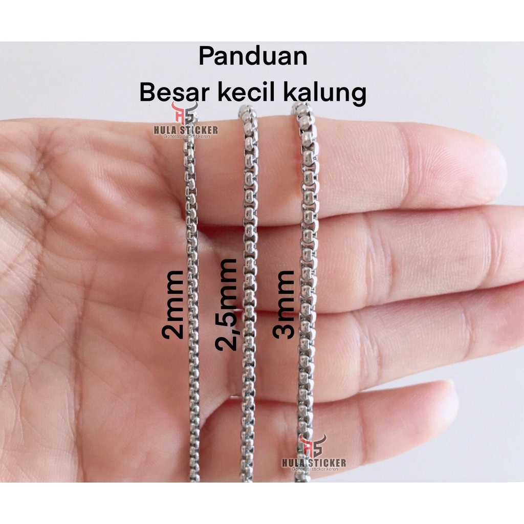 Kalung Rantai MCI Titanium 316L [ Varian 75CM ] Stainless Premium Chain Anti Karat Pria Wanita Rantai Pendant