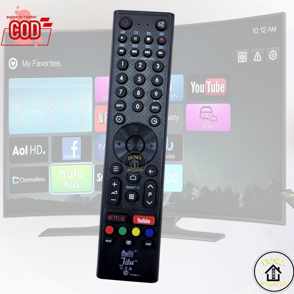 Remote MULTI SMART TV Jitu CTR ChiQ Changhong Tcl Realme Universal Tanpa setting